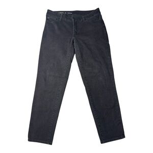 Talbots Black Rinse Stretch Girlfriend Relaxed Fit Jeans Size 6